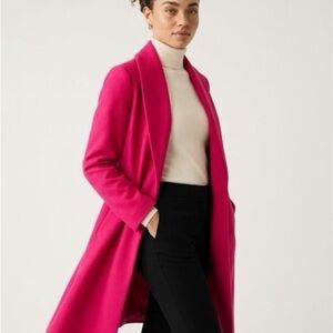 J by Joie Vibrant Pink Open-Front Side Pockets Coat Size L